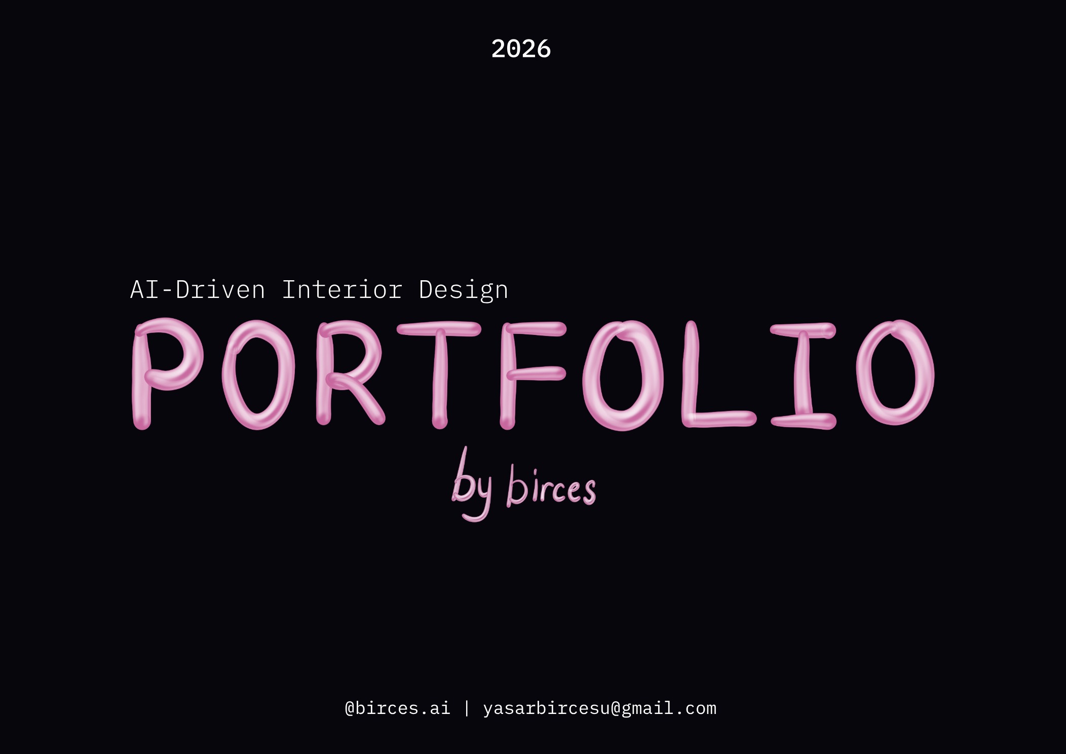 Portfolio cover — AI-Driven Interior Design, by Birce Su Yaşar, 2026
