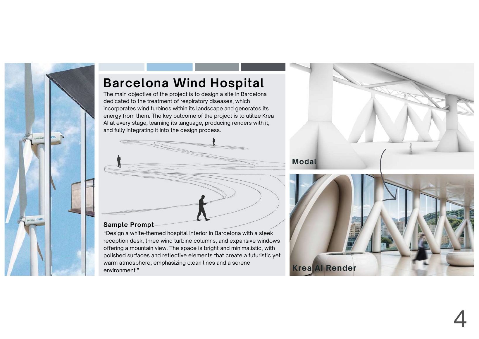 Barcelona Wind Hospital — AI-powered project with Krea AI renders