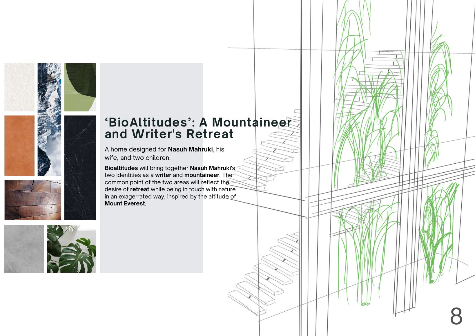 BioAltitudes: A Mountaineer and Writer's Retreat — concept