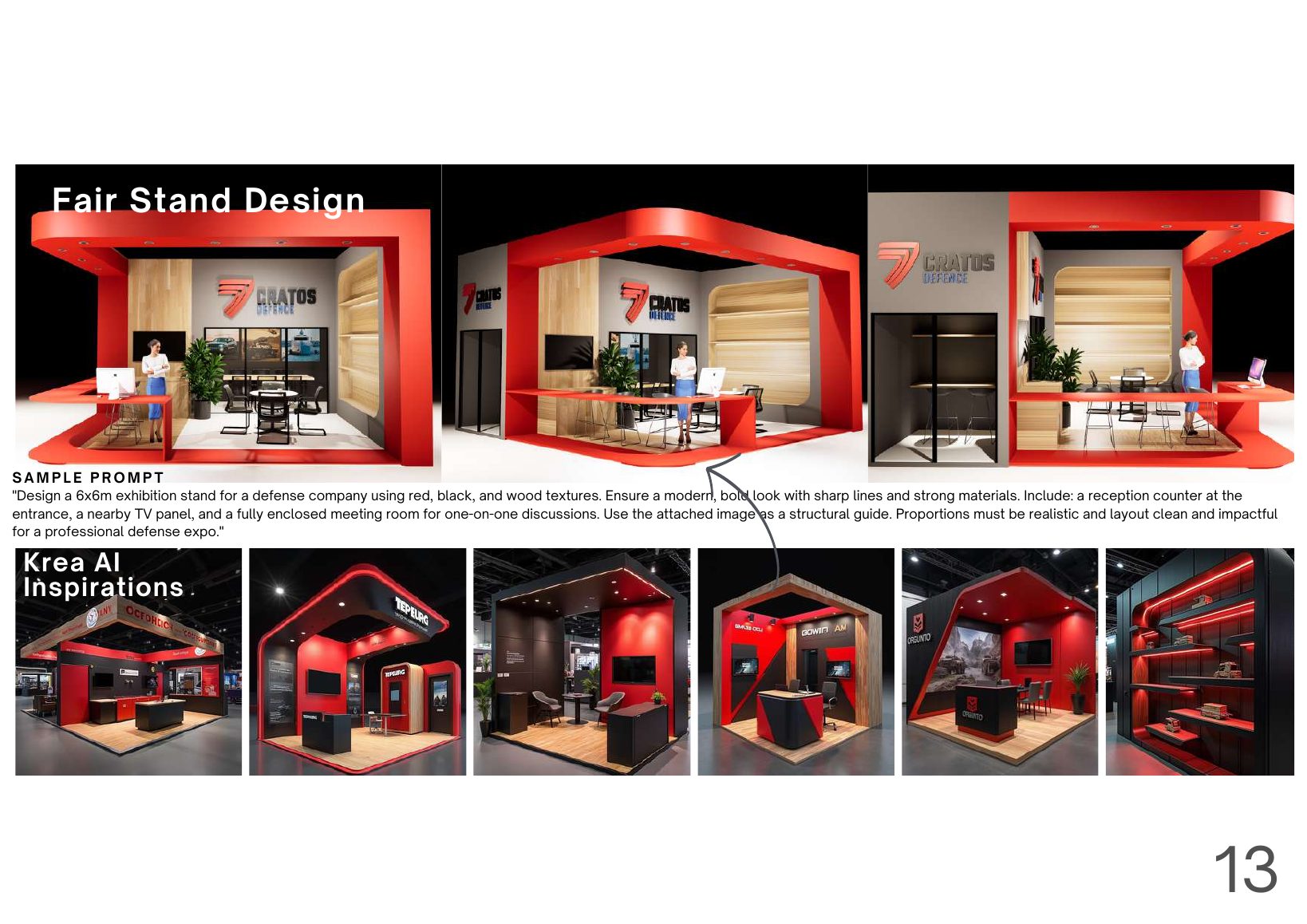 Fair Stand Design — defense expo stand with Krea AI inspirations