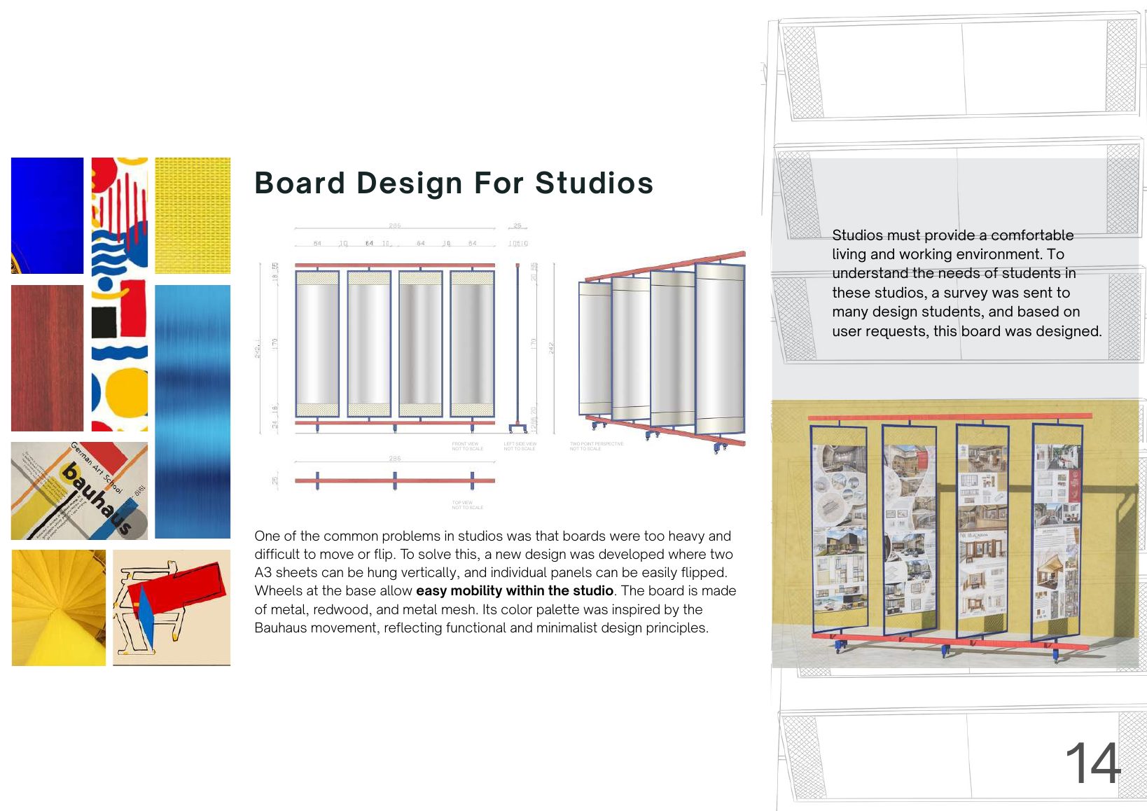Board Design for Studios — Bauhaus-inspired mobile studio board